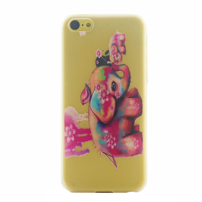 

Цвет слон Pattern Мягкий тонкий ТПУ резиновый силиконовый гель Чехол для IPHONE 5C