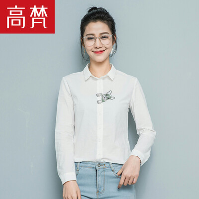 

GAO CHUANQING NEW FRIENO PRINTED SHIRT Женская длинная рукавная верхняя часть G1166154 White 170 / XL