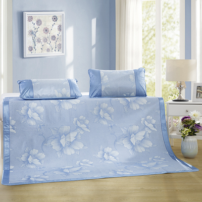 

LOVO Lorraine life produced ice silk three-piece set of a blue dream jacquard ice skirt 180 * 200cm