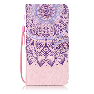 

Purple Sunflower Design PU Leather Flip Cover Wallet Card Holder Case for Samsung Galaxy J7（2016）/J7109