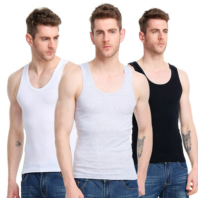 

【Jingdong Supermarket】 Polaris cashmere cotton men's vest thread sports vest bottoming shirt black and white 3 pieces B619200111 black and white gray 3 pieces installed