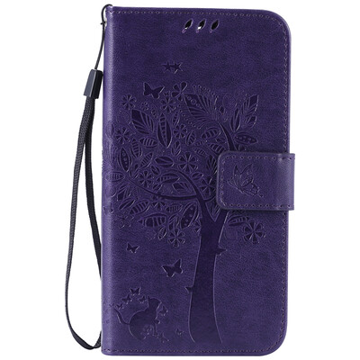 

Purple Tree Design PU Leather Flip Cover Wallet Card Holder Case for LG K7