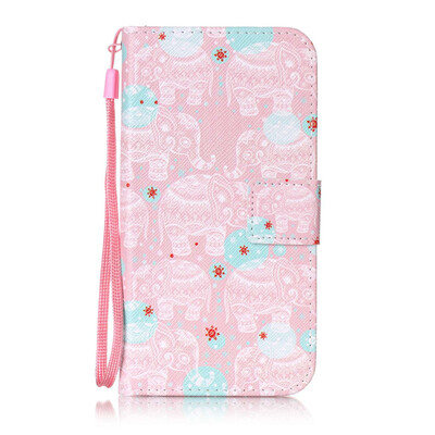 

Розовый слон дизайн PU кожа флип Обложка Кошелек Карты Чехол для Lenovo K5/K900