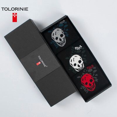 

TOLORINIE вскользь люди носки расчесанные хлопковые черепа люди лодка носки весна и лето тонкие секции короткие носки [3 двойной] K7129M0011