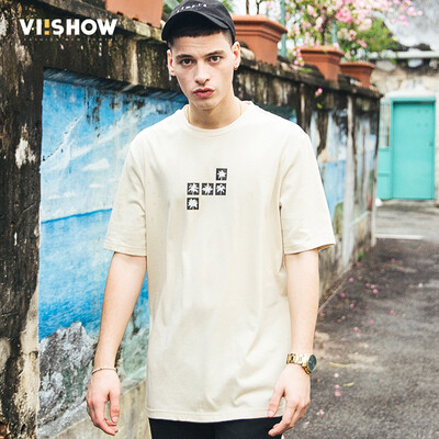 

Village Roadshow viishow круглых пуловеры шеи с коротким рукавом футболки мужчин случайным мужских короткие T письма печати T рубашка прилив TD16261721 боба желтым XXL