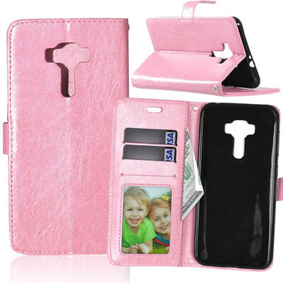 

Pink Style Classic Flip Cover with Stand Function and Credit Card Slot for Asus Zenfone ZD552KL