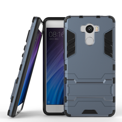 

Темно-синий Slim Robot Armor Kickstand Ударопрочный жесткий корпус из прочной резины для XIAOMI RedMi 4 Prime