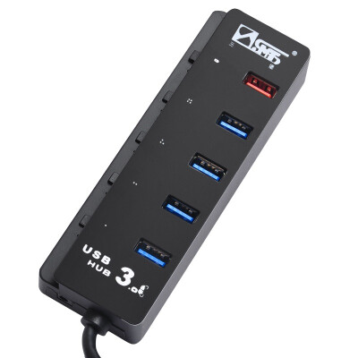 

Sanba (SANBAO) CQB-308 USB3.0 splitter high-speed expansion usb hub a drag four usb 3.0 hub sub-control button function black