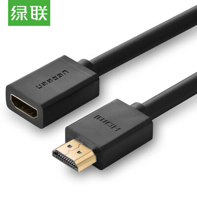 

Green UGREEN HDMI cable extension cord 2K 4K HDMI high-definition line male to female version 14 3D video cable data cable computer connection TV line 5 meters black 10146