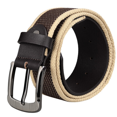 

DouGuYan Nylon Belt Men's Smooth Button Casual Pants Belt YD007 Army Green