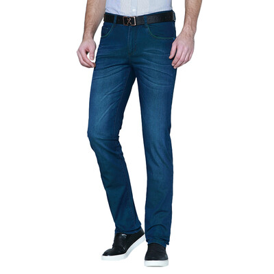 

Rimula men's K-Boxing jeans fashion cat to be casual wild men's cotton elastic jeans FQRY2335 blue green 38