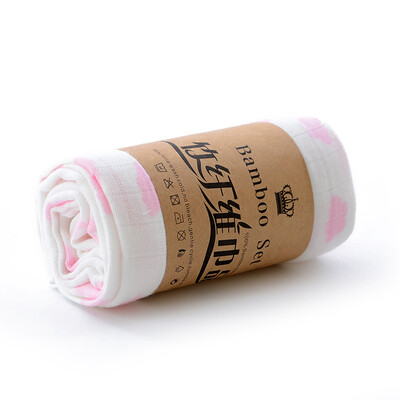 

Bamboo Bamboo Fiber Bath Bags Baby Bags Bamboo Cotton Gauze Soft Sucking Children Towels Double Layer Garns Gauze Prints White