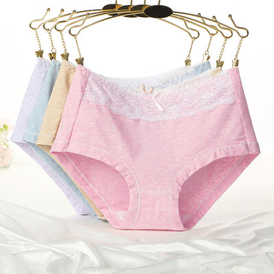 

Jingdong supermarket] Ms. Palando underwear female cotton lace sexy cute girls underwear color cotton women's shorts triangle underwear 1011 four gift box uniform