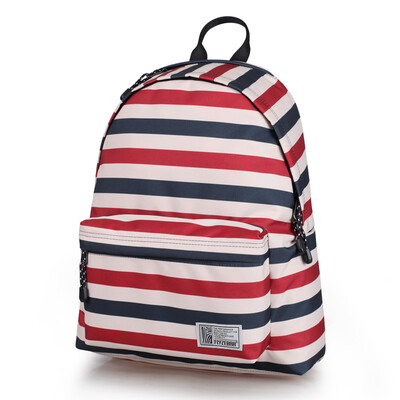 

Fly zebra FLYZEBRA striped shoulder bag female Korean version of the tide college wind leisure travel bag computer backpack middle school student bag male FBB0014-16 red and blue stripes