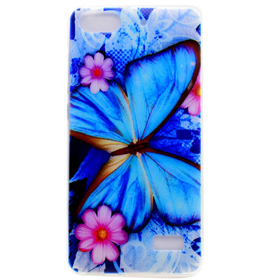 

Blue butterfly Pattern Soft Thin TPU Rubber Silicone Gel Case Cover for Huawei Honor 4CG Play Mini