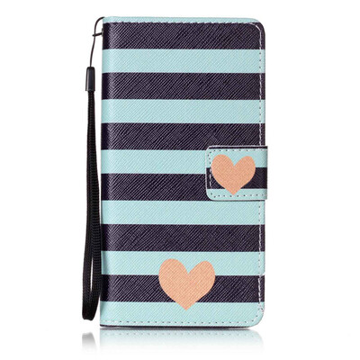 

Blue Stripes Дизайн PU кожа флип Обложка Кошелек для карты памяти чехол для Sony Xperia XA