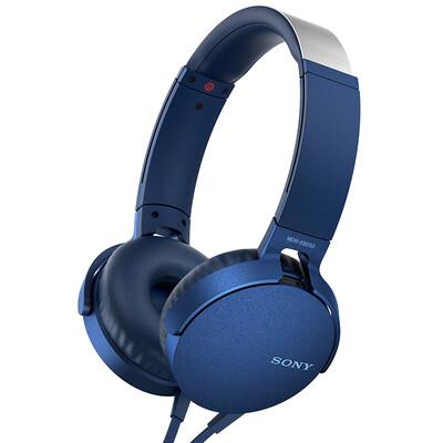 

Sony SONY MDR-XB550AP bass stereo headset headset blue