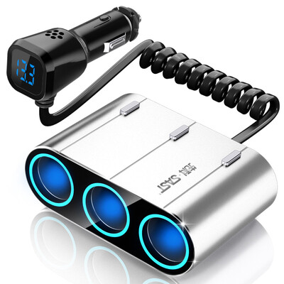 

SAST car charger car charger cigarette lighter T58 gold 48A four USB one drag three voltage detection LED digital display indep