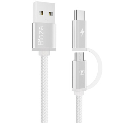 

BIAZE MicroType-c 2-in-1 Charging Cable K19 silver