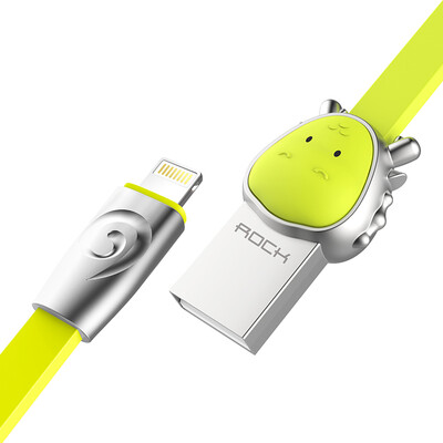 

ROCK Cartoon Charging Cable for iPhoneX 10 8Plus 7 6s SE 5 iPad 1m green dragon