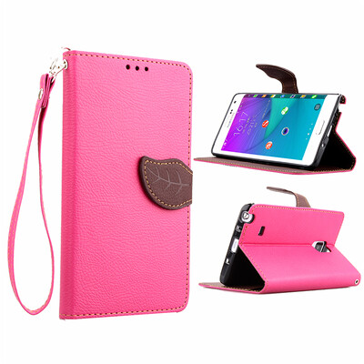 

Pink Design PU Leather Flip Cover Wallet Card Holder Case for Samsung Galaxy Note EdgeN9150
