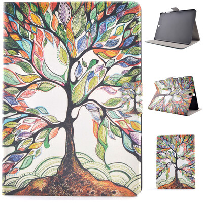 

Colorful Tree Style Classic Flip Cover with Stand Function and Credit Card Slot for Samsung Galaxy Tab S2 T715C
