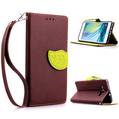 

Brown Design PU Leather Flip Cover Wallet Card Holder Case for Samsung Galaxy A5A5000