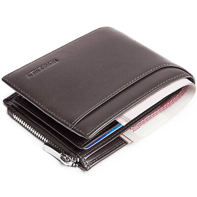 

Hysenheim Horsemen мужской кошелек короткий раздел cowhide мужской ультратонкий кошелек водительские права головной слой cowhide бизнес кошелек подарочной коробке H52094B коричневый