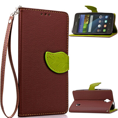 

Brown Design PU Leather Flip Cover Wallet Card Holder Case for Huawei Y635