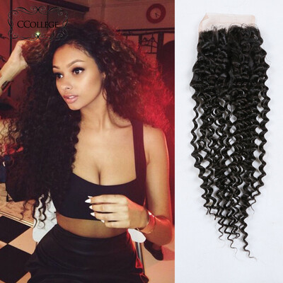 

Indian Kinky Curly Closure 8A Unprocessed Virgin Human Hair Curly Indian Closureswet And Wavy Lace Closure Bleached Knots