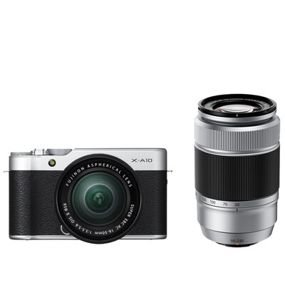 

Fuji (FUJIFILM) X-A10 (XC16-50II / XC50-230II) серебристо-черный микроэлектрический комплект для одной линзы малая и легкая макросъемка 180-градусный складной экран
