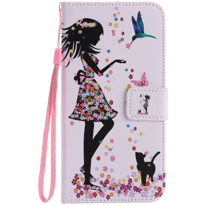 

Girl&Cat Design PU Leather Flip Cover Wallet Card Holder Case for Google Pixel XL