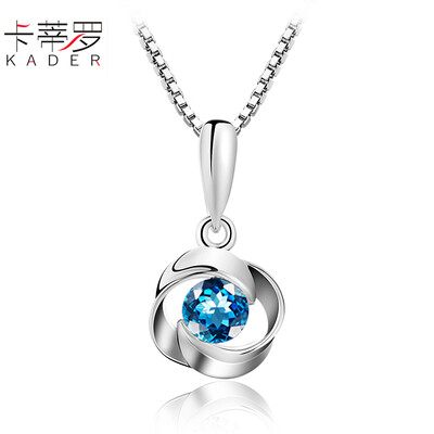

Katie KADER Topaz S925 Silver Necklace Female Pendant Short Clavicle Jewelry