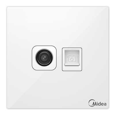 

Midea (Midea) switch socket computer cable network cable socket network panel elegant white 86 no border