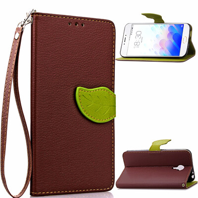 

Brown Design PU Leather Flip Cover Wallet Card Holder Case for MEIZU Note 3