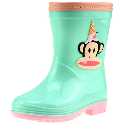 

PaulFrank mouth monkey children &39s rain boots men&women baby boots fashion water shoes PF1003 green 26 yards