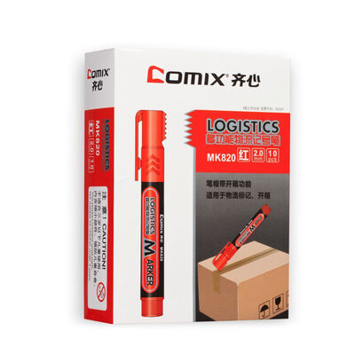

Qiqi (COMIX) MK820 multi-functional logistics marker pen big head logistics pen 2.0mm red 10 loaded
