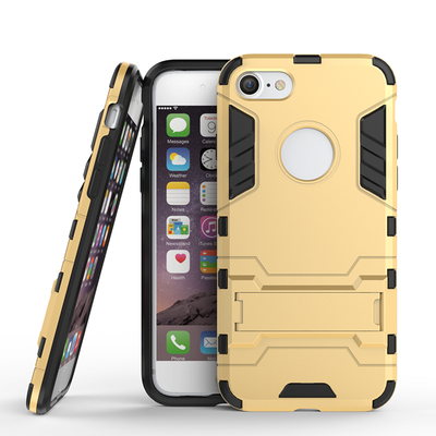 

Gold Slim Robot Armor Kickstand Shockproof Hard Rugged Rubber Back Case For IPHONE 7