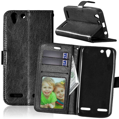 

Черная классическая флип-обложка с функцией подставки и слотом для кредитных карт для Lenovo VIBE K5/K5 Plus/A6020