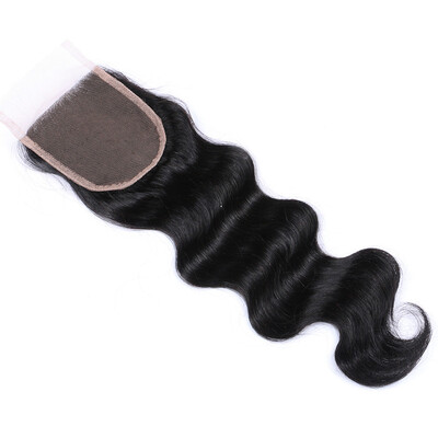 

Brazilian Virgin Body Wave Human Hair Lace Closure Bleached Knots Lace Top Closures No Tangle
