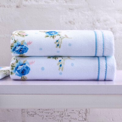 

Xin brand towel home textiles flower cloth cotton Shu soft towel blue 76 34cm