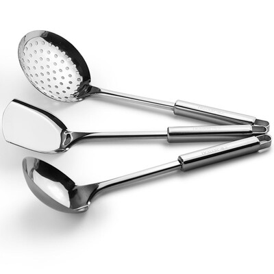 

Jingdong Supermarket Wei Ai pot spatula spoon spoon stainless steel cooking shovel scoop kitchen utensils set three kitchen supplies WA-CTG-3CB