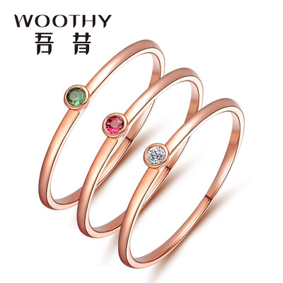 

My wicket WOOTHY 18K gold ring female green garnet ring k gold small tail ring girl honey with the same paragraph 12