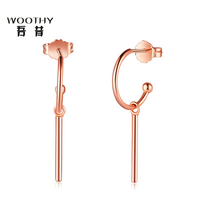 

I WO WOOWHY 18K gold ear pendant fashion art personalized ear hook a multi-band