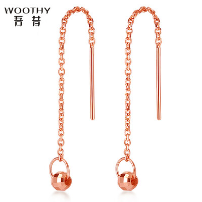 

My hair 18k gold earrings female models rose gold ear line small round beads K gold earrings short version of the ear line about 435mm about 035g-05g