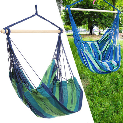 

MyMei Canvas Hammock Hanging Rope Swing Chair Seat Hammock Bench Swinging Cushione