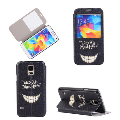 

Smiling Teeth Design PU Leather Flip Cover Wallet Card Holder Case for Samsung Galaxy S5 Mini