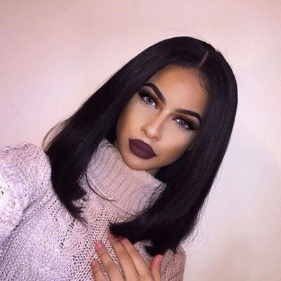 

7A Grade Middle Part Bob Wigs 150 Density Human Hair Full Lace Wigs Brazilian Virgin Human Hair Short Bob Wigs For Black Women