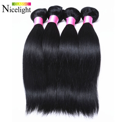 

Nicelight Hair Malaysian Virgin Hair Прямые 100% человеческие волосы, соткающие 3 комплекта Малайзийские прямые волосы Natural Black