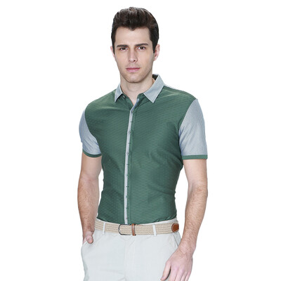 

Rimula Мужская футболка K-Boxing Shirt Stripe Striped Мужская шелковистая хлопчатобумажная рубашка с коротким рукавом FDBY2372 Army Green 185